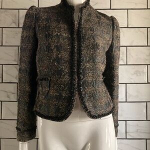 Jigsaw Black and Brown Textured Blazer